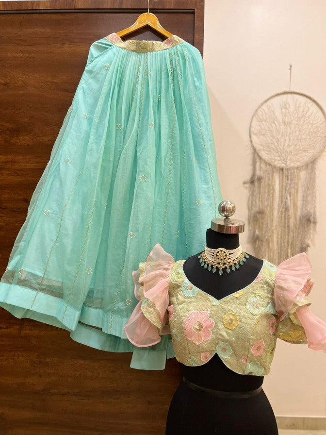 Aqua Blue Lehenga Set