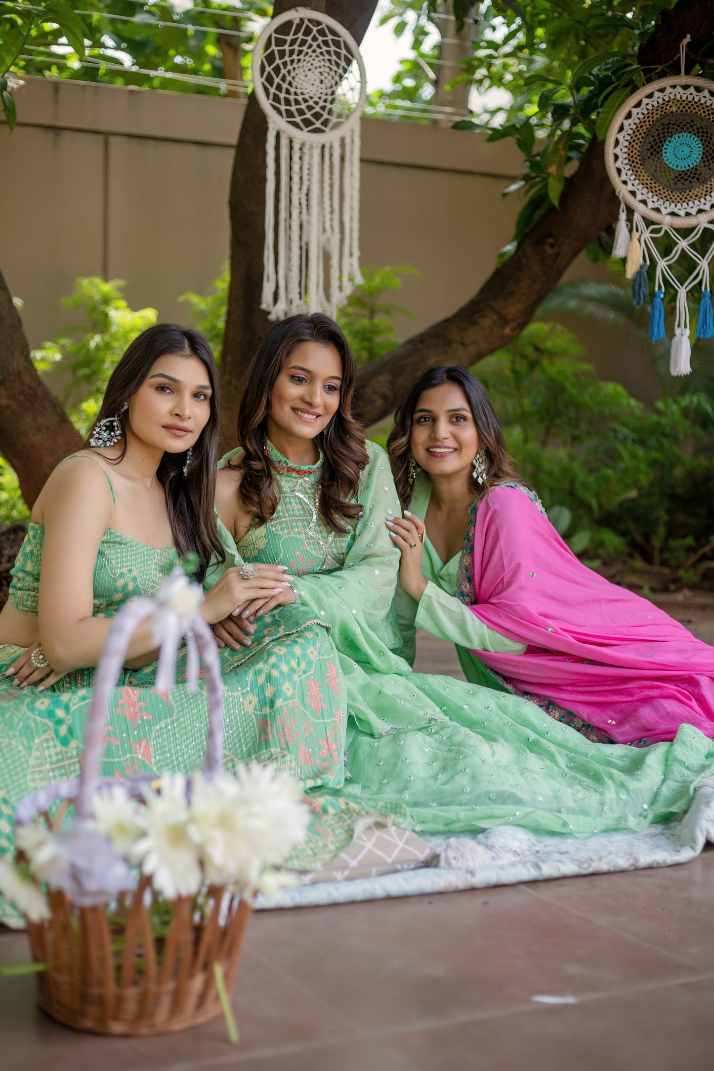 Mint Green Foil Mirror With Sequence Embroidered Lehenga Set